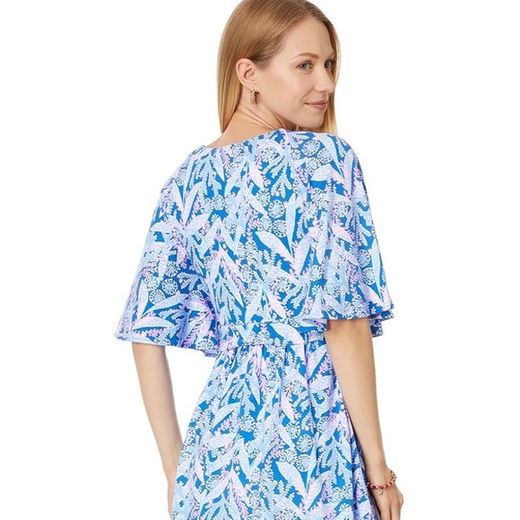 Lilly Pulitzer Minka skirted romper in Barton Blue Star Gazing - Picture 2 of 8